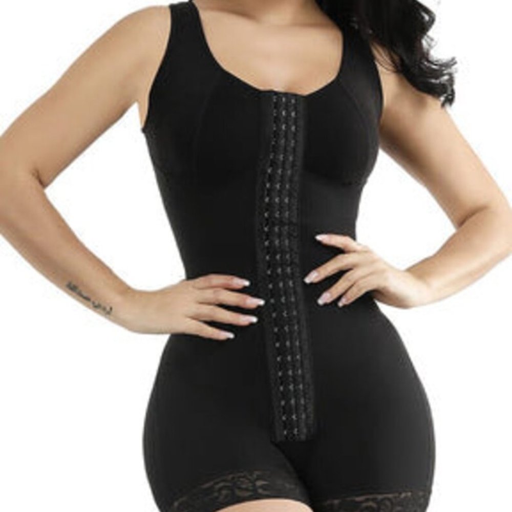 Wholesale Lace Hooks U Neck Plus Size Glue Crotchless Slimming Fajas Bodysuits